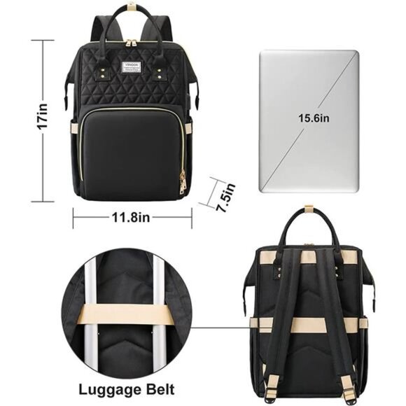 15.6 Inch Laptop Bag with USB Charging Port, College School Backpack - Picture 5 of 7